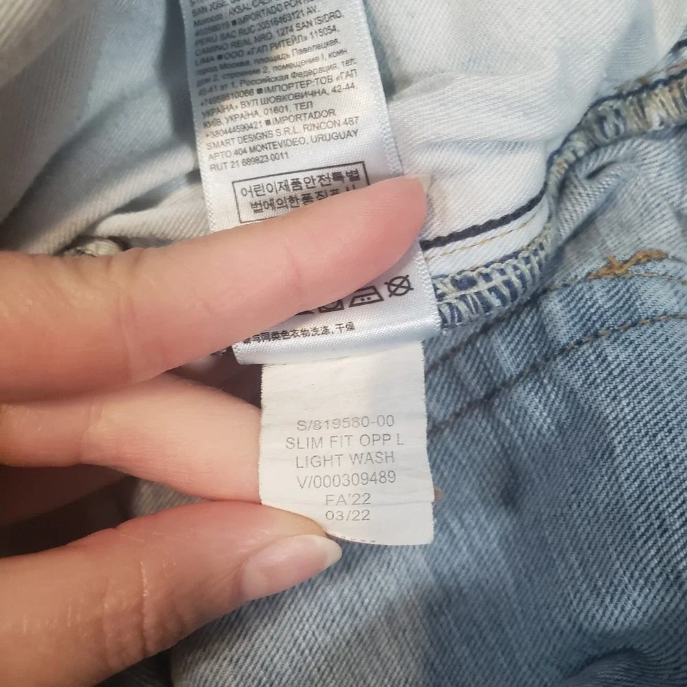 Gap Slim Fit Jeans Mens 40x30 Light Wash Denim Pants 819580-00